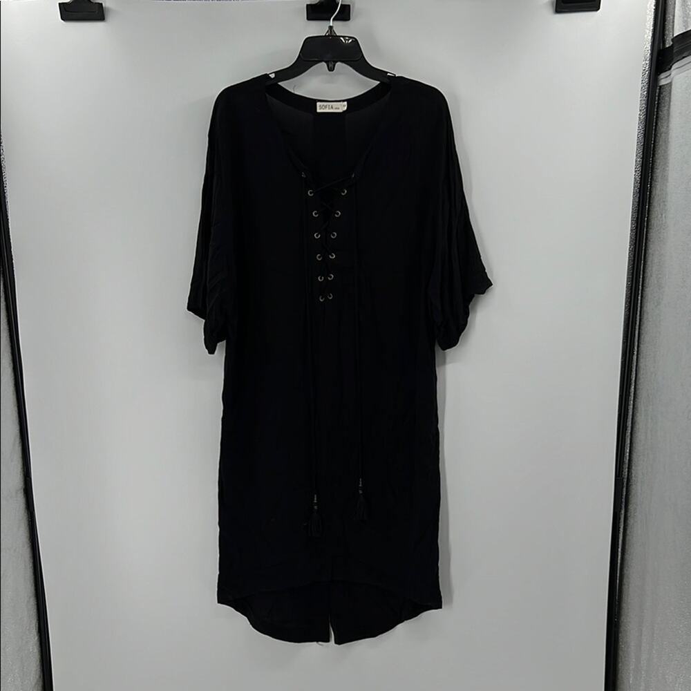 Sofia by Vix Bohemian Beach Cover Up Dress - Black - Small